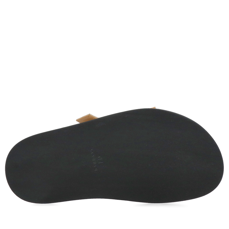 Modne klapki damskie z dwoma paskami i eleganckimi złotymi sprzączkami