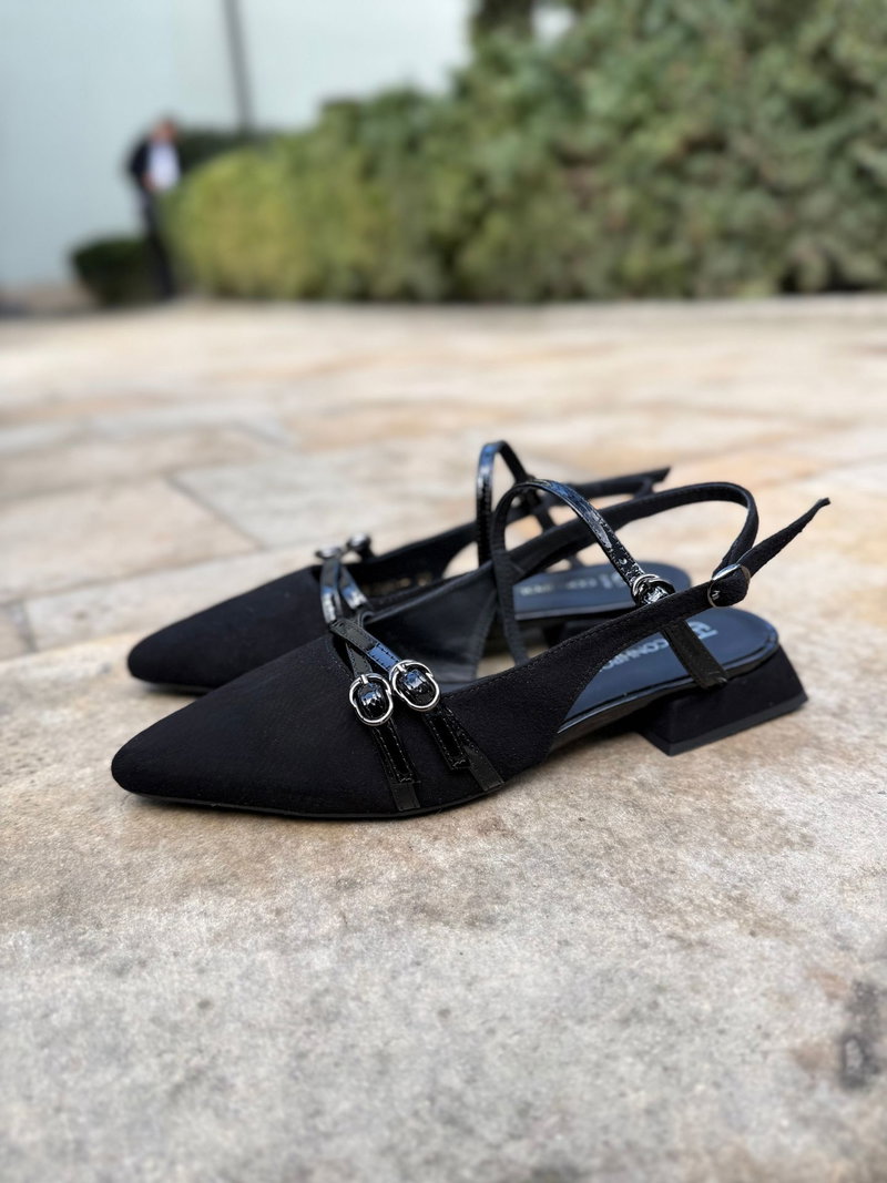 Damskie eleganckie buty slingback, wygodne buty bez pięty na niskim obcasie