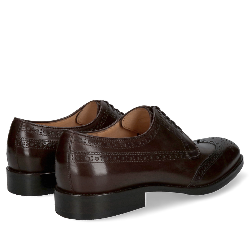Brązowe eleganckie szkoty męskie premium, ciemno brązowe brogsy męskie od polskiego producenta