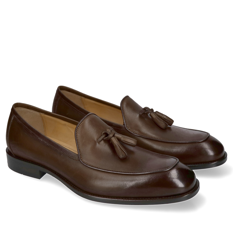 Buty męskie premium, stylowe męskie loafersy z ciemnego brązu