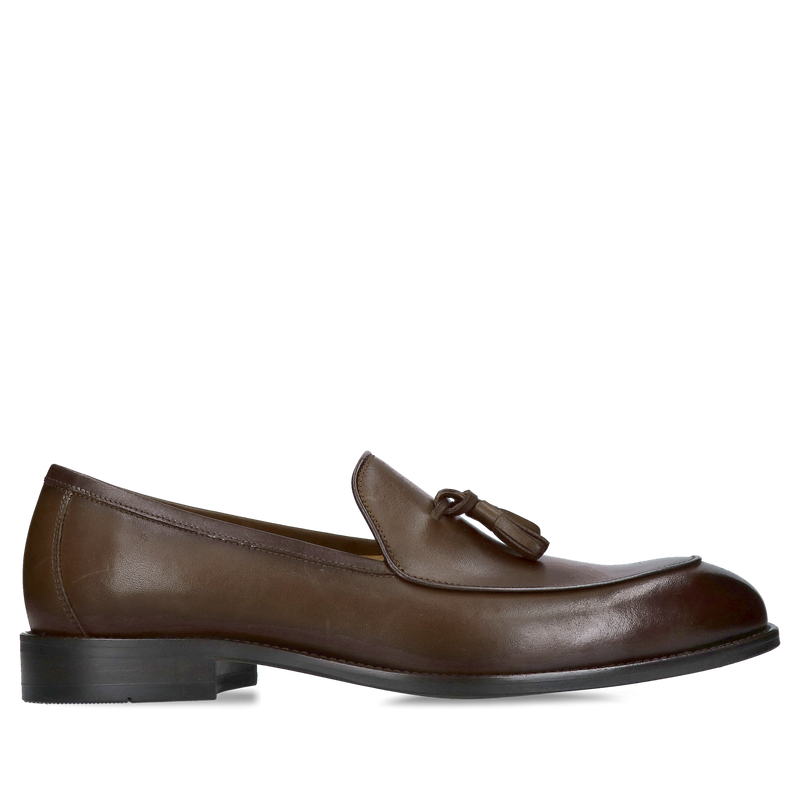 Buty męskie premium, stylowe męskie loafersy z ciemnego brązu