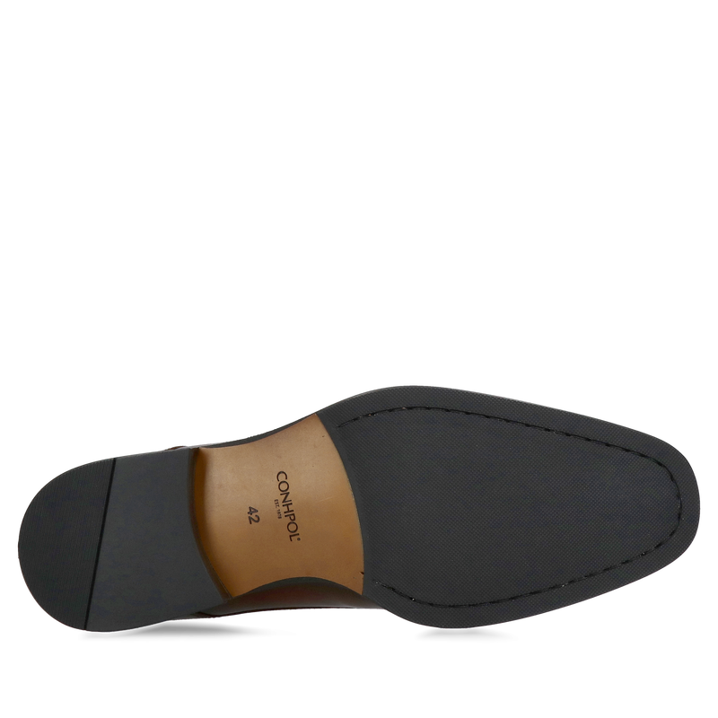 Eleganckie męskie monki brązowe od Conhpol, obuwie monk ze skóry bydlęcej premium