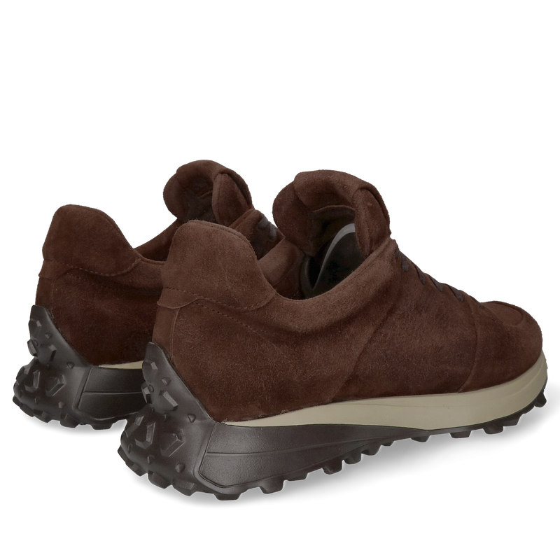 Sneakersy męskie sportowe smart casual z brązowego miękkiego weluru