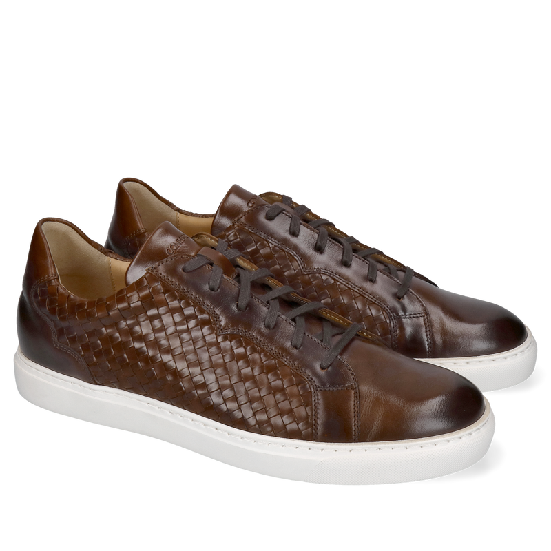 Ręcznie plecione sneakersy męskie premium ze skóry bydlęcej, lekkie i wygodne obuwie smart casual