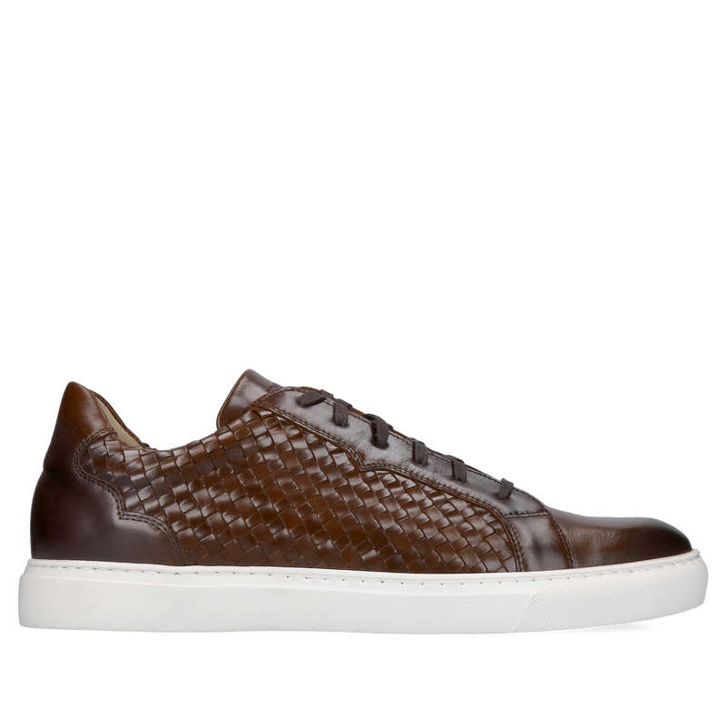 Ręcznie plecione sneakersy męskie premium ze skóry bydlęcej, lekkie i wygodne obuwie smart casual