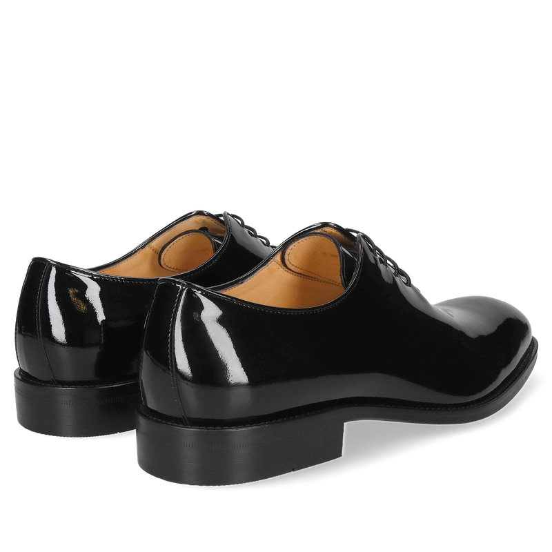 Eleganckie męskie lakierki oxford na skórzanej podeszwie premium, wizytowe męskie buty lakierowane