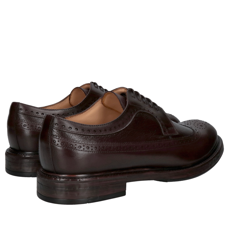 Bordowe półbuty męskie, brogsy męskie na grubej podeszwie