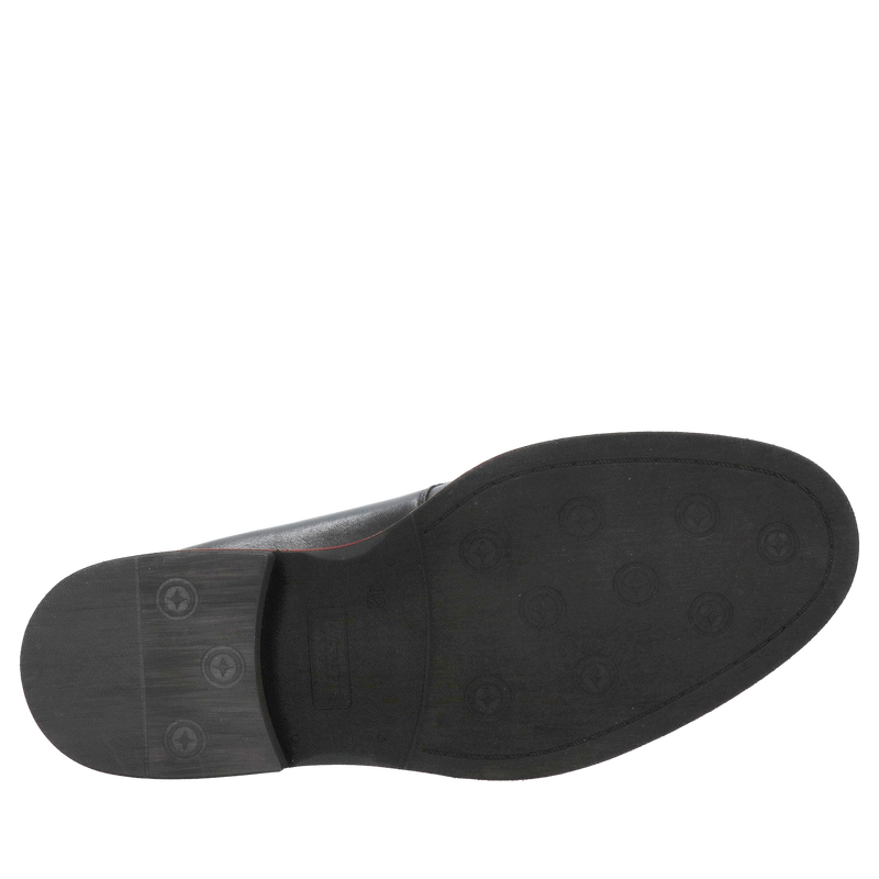 Oryginalne obuwie męskie od polskiego producenta conhpol, buty męskie z akcentem czerwonym