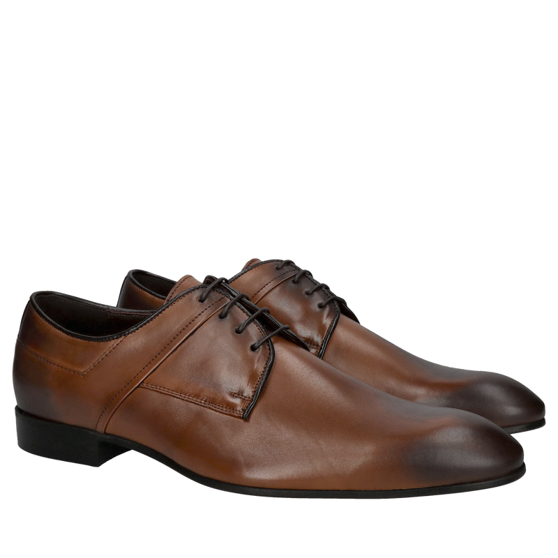 Eleganckie brązowe buty do garnituru, wizytowe buty męskie na wesele i inne uroczystości