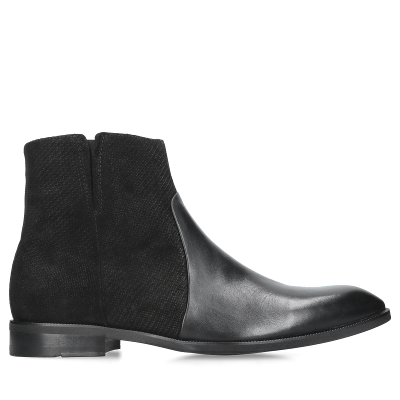 Eleganckie czarne męskie trzewiki do garnituru, nieoceplane wizytowe botki męskie