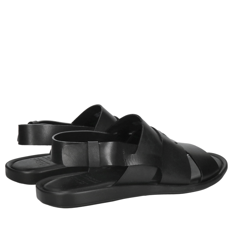 Czarne męskie sandały z regulowanym paskiem tylnim, lekkie i miękkie sandały męskie