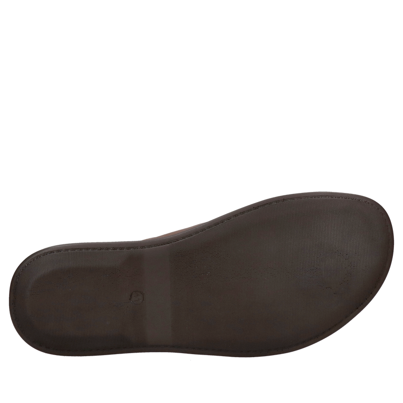 Brązowe klapki męskie ze skóry naturalnej, komfortowa wkładka i grube miękkie paski skórzane