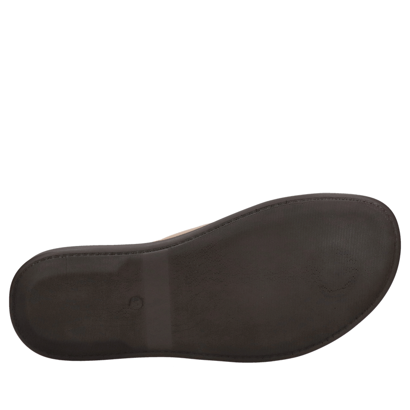 Lekkie i miękkie klapki męskie w kolorze beżowym, klapki męskie z grubymi paskami skórzanymi