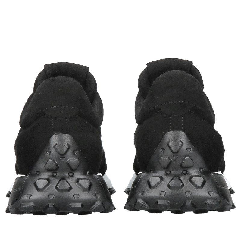 Męskie sneakersy z czarnego zamszu, wygodne buty męskie smart casual