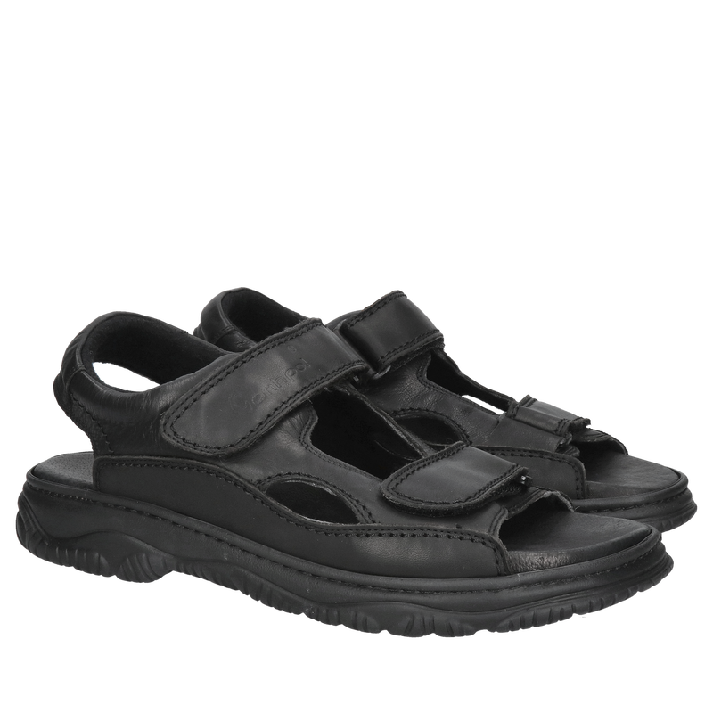 Sportowe skórzane sandały męskie na grubej podeszwie