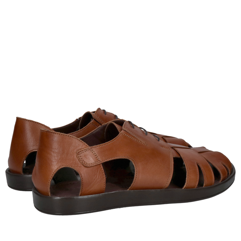 Skórzane sandały męskie, eleganckie męskie sandały brązowe