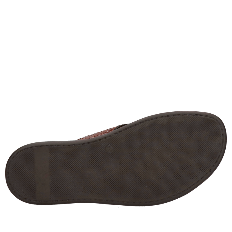 Męskie skórzane klapki z dwoma paskami i miękkim spodem