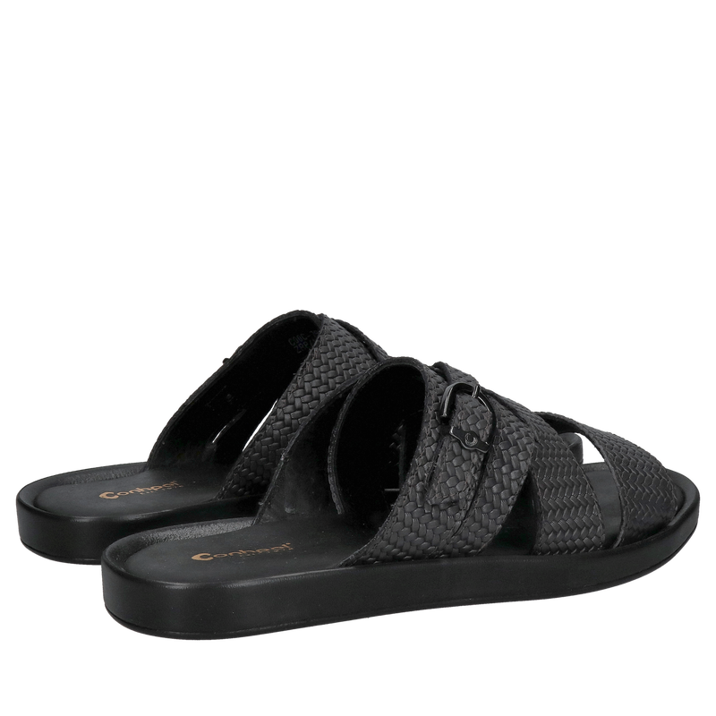 Skórzane klapki męskie na miękkiej wkładce ze skóry, eleganckie klapki męskie