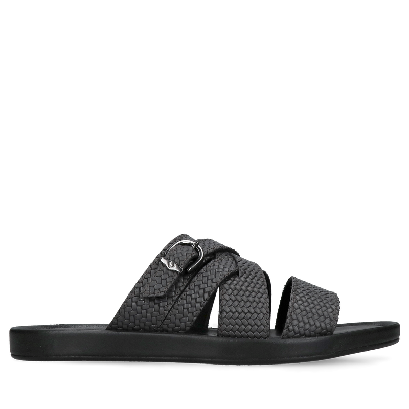 Skórzane klapki męskie na miękkiej wkładce ze skóry, eleganckie klapki męskie