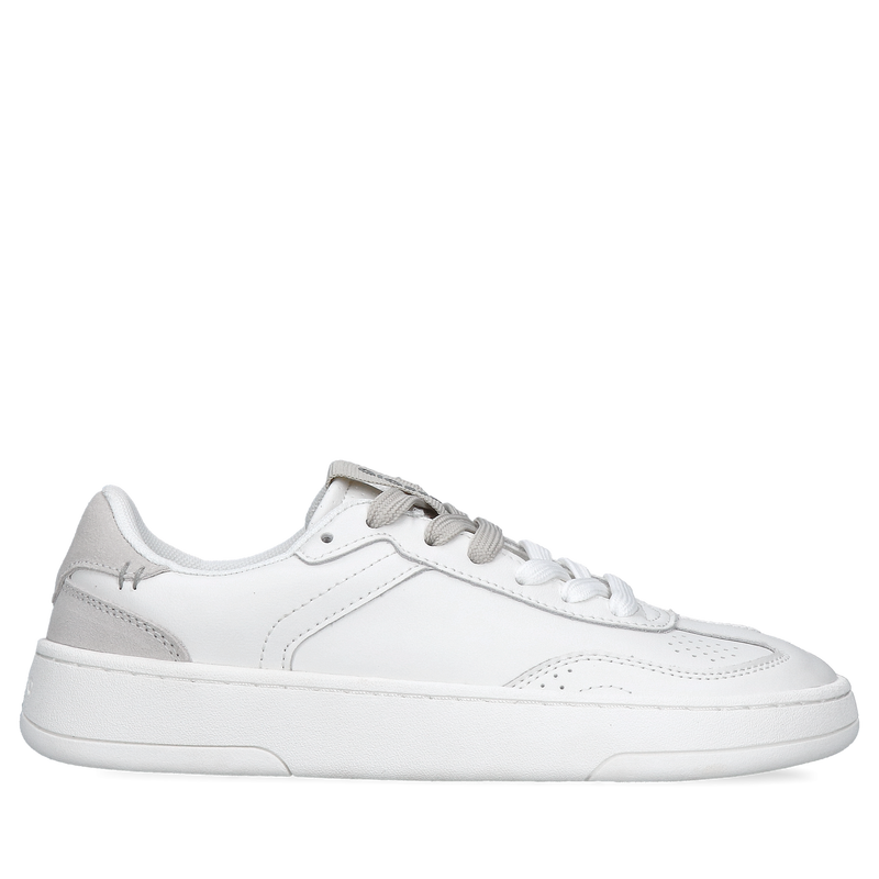 Białe sportowe barefooty ze skóry, białe sneakersy barefoot szersze w palcach