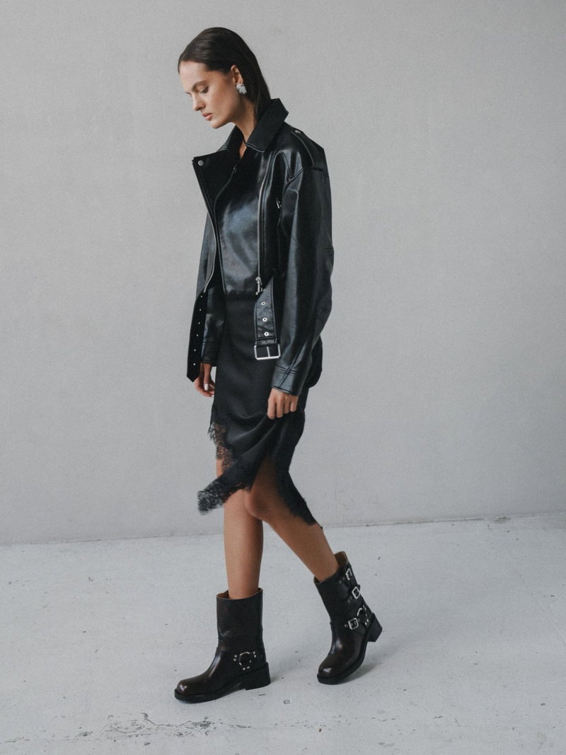 Modne botki damskie z klamrami i kwadratowym przodem, nieocieplane botki damskie