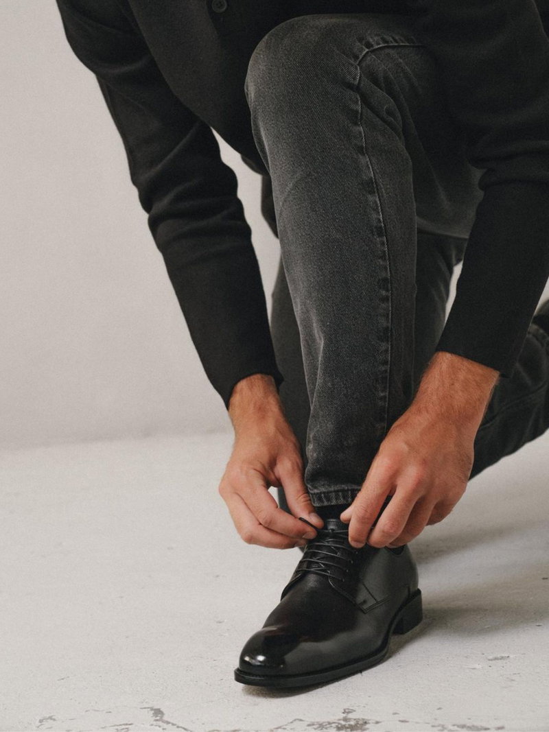 Buty męskie klasyczne i eleganckie premium na skórzanej podeszwie, styl i klasyka na najwyższym poziomie