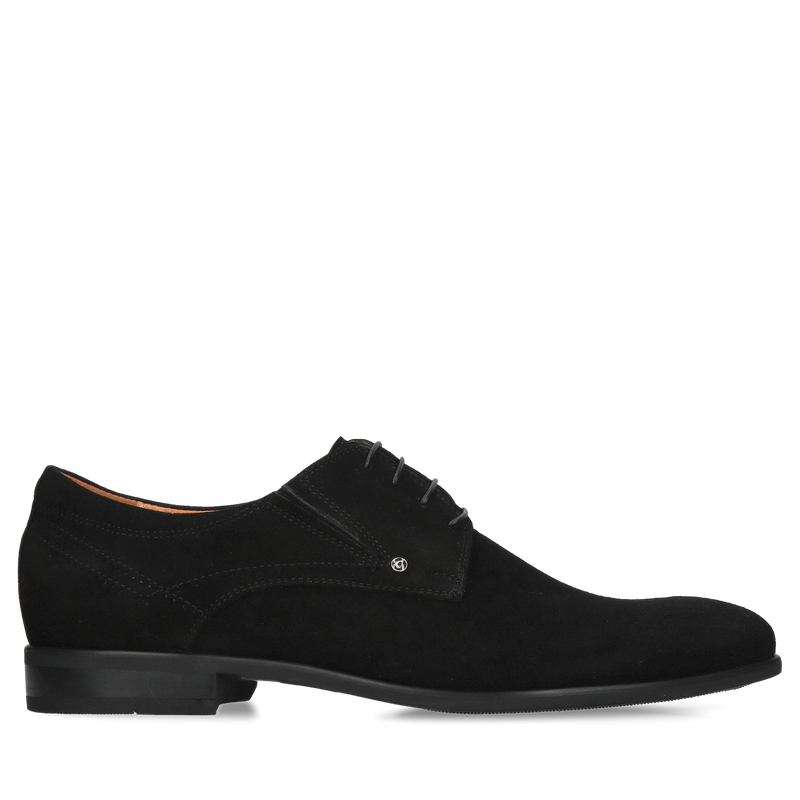 Czarne zamszowe półbuty męskie ze skóry naturalnej, delikatne zamszowe buty męskie lekkie i wygodne