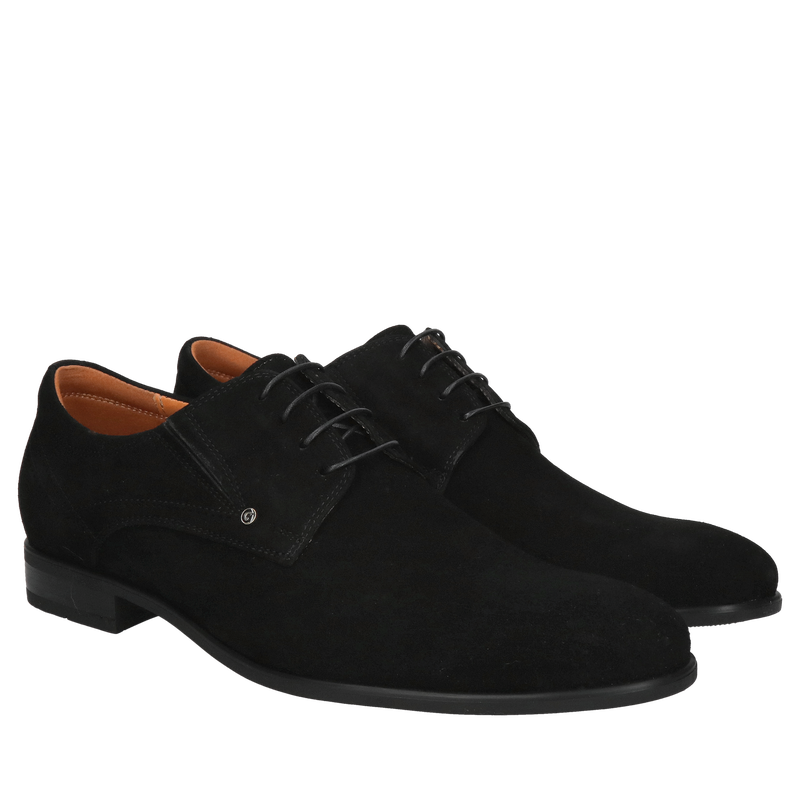 Czarne zamszowe półbuty męskie ze skóry naturalnej, delikatne zamszowe buty męskie lekkie i wygodne