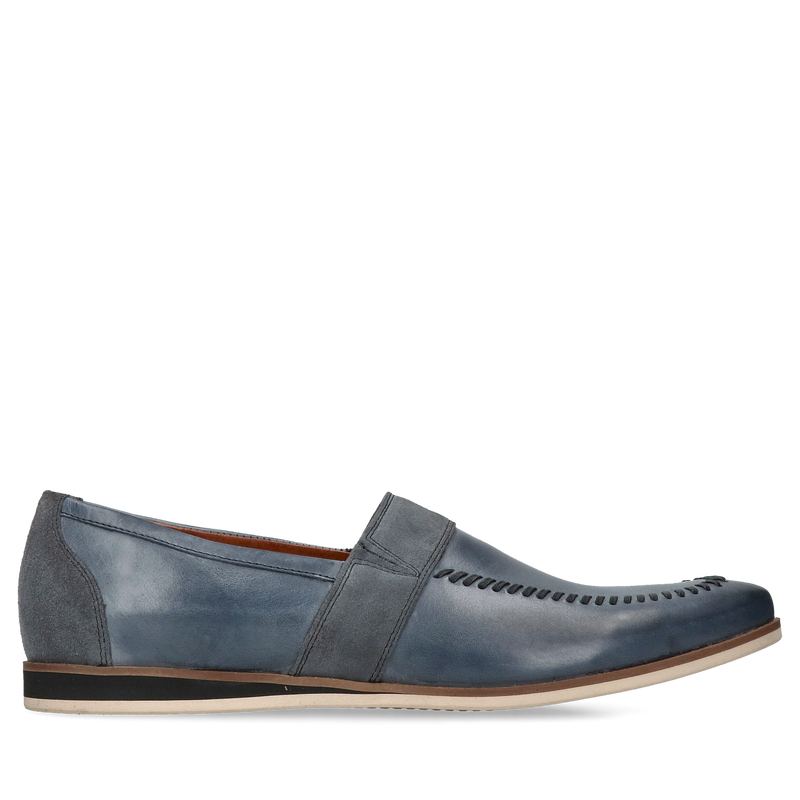 Lekkie półbuty męskie na niskim klinie, wsuwane buty męskie na lato