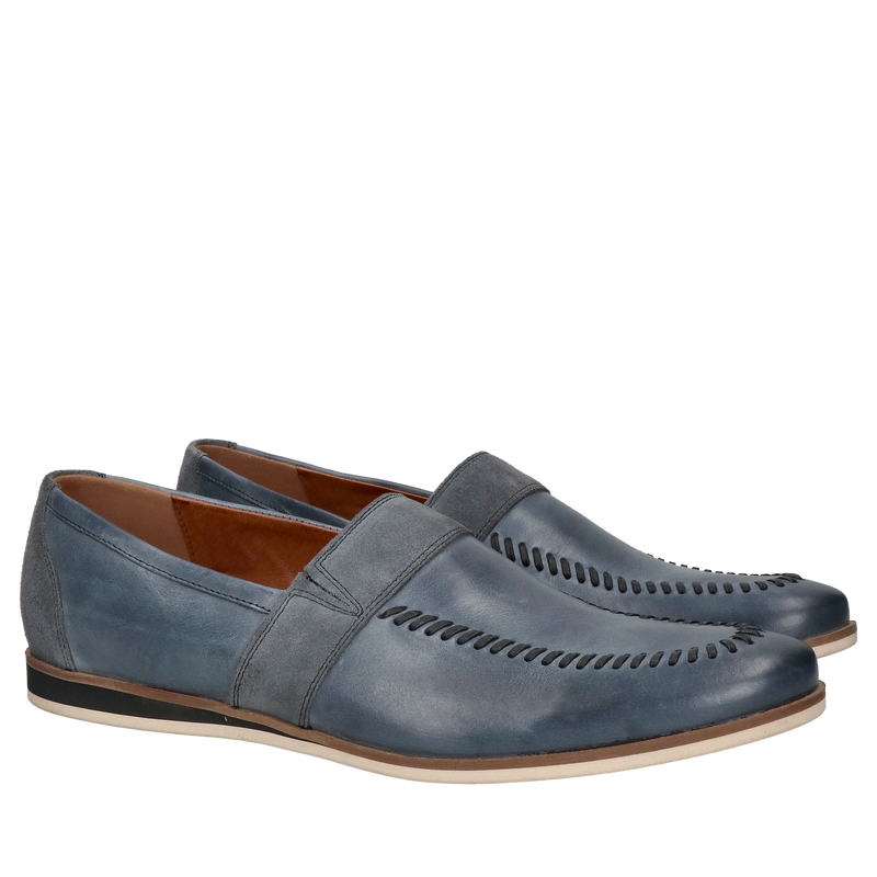 Lekkie półbuty męskie na niskim klinie, wsuwane buty męskie na lato