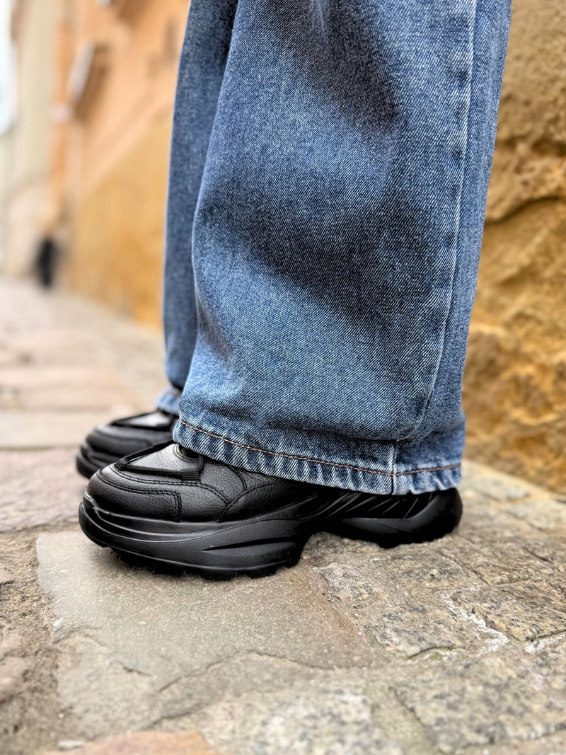 Buty damskie sportowe - polska marka, grube podeszwy, skóra naturalna