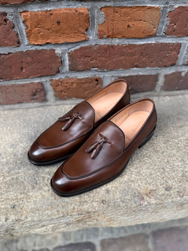 Buty męskie premium, stylowe męskie loafersy z ciemnego brązu