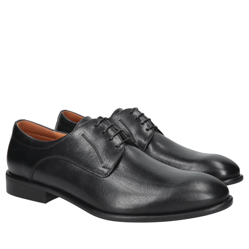 Półbuty męskie ze skóry naturalnej do garnituru, eleganckie półbuty sznurowane