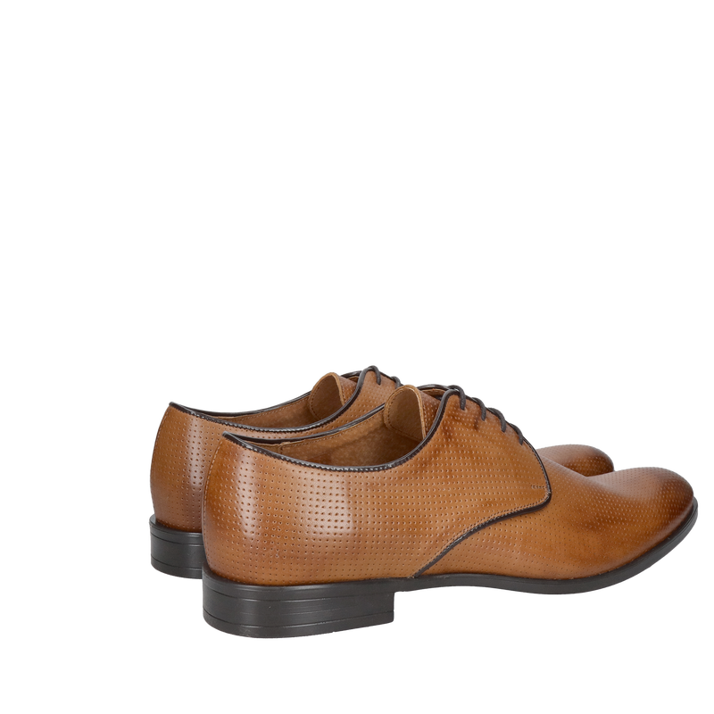 Półbuty eleganckie z jasnego brązu, buty męskie ze skóry naturalnej od Polskiego producenta