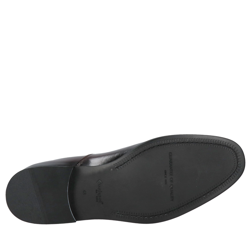 Bordowe męskie loafersy ze skóry naturalnej, eleganckie wsuwane obuwie