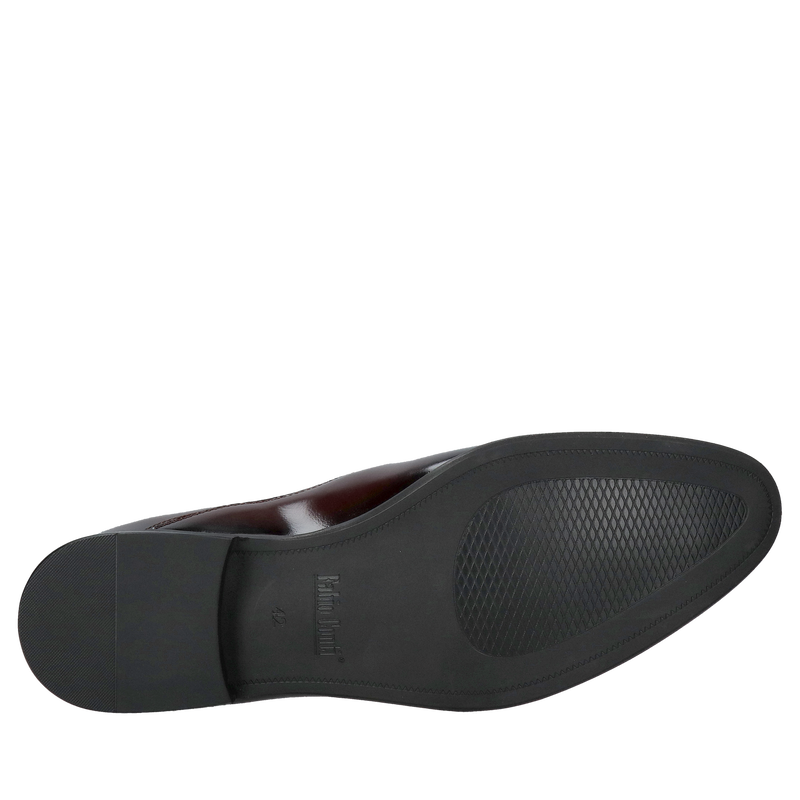 Eleganckie bordowe buty wsuwane typu loafers ze skóry naturalnej od polskiego producenta