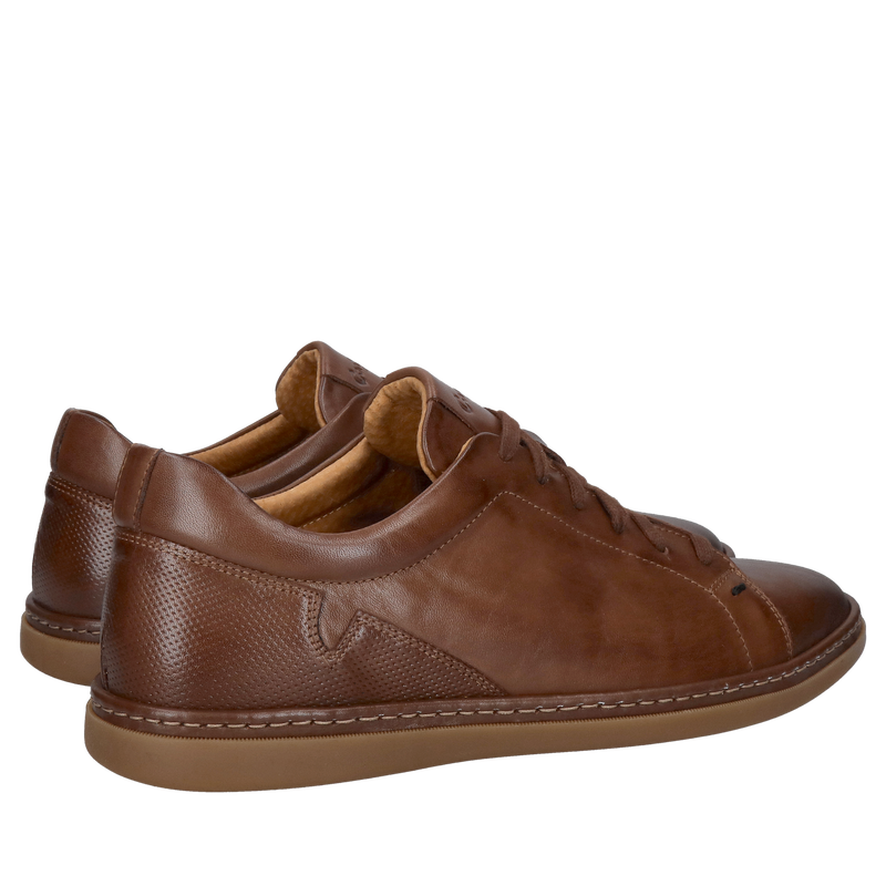 Wygodne brązowe półbuty męskie casualowe na co dzień, męskie buty sznurowane do jeansów Conhpol, Konopka Shoes