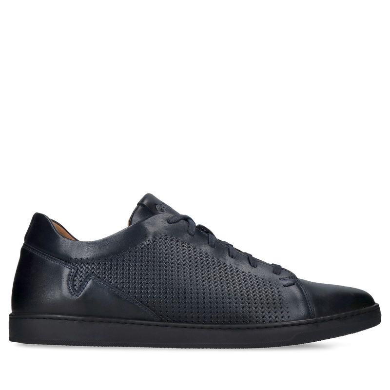 Granatowe buty męskie Conhpol ze skóry na co dzień do pracy, wygodne i klasyczne