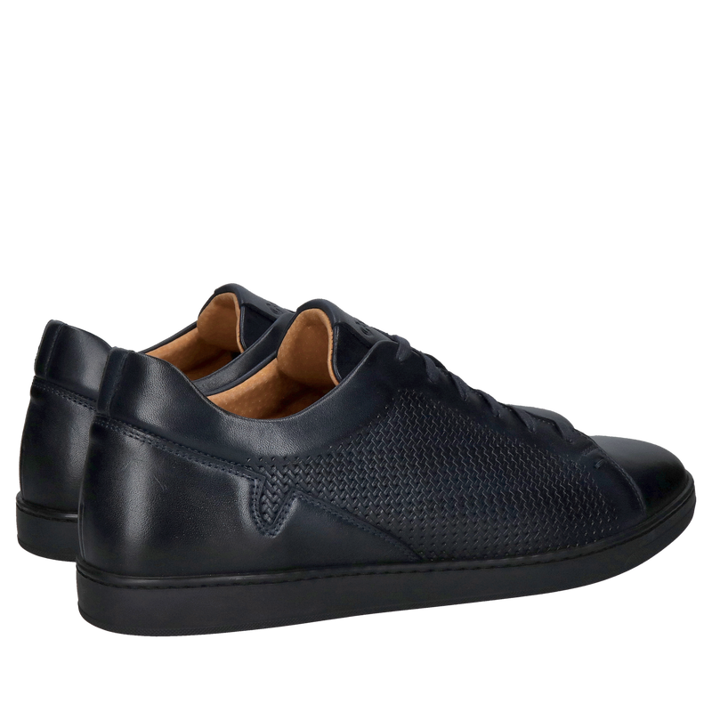 Granatowe buty męskie Conhpol ze skóry na co dzień do pracy, wygodne i klasyczne