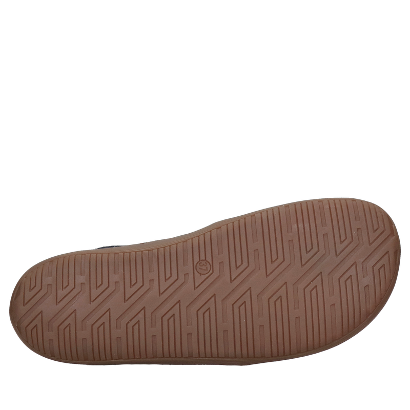 Granatowe barefoot wsuwane, wygodne i szerokie buty damskie ze skóry zamszowej