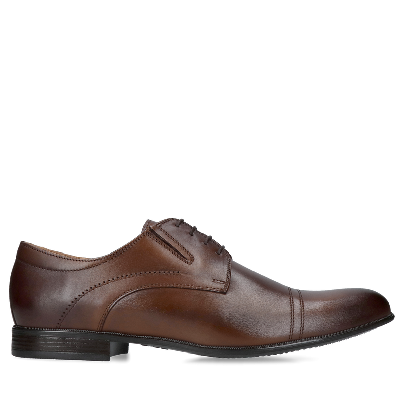Brązowe buty męskie eleganckie do garniuturu od polskiego producenta