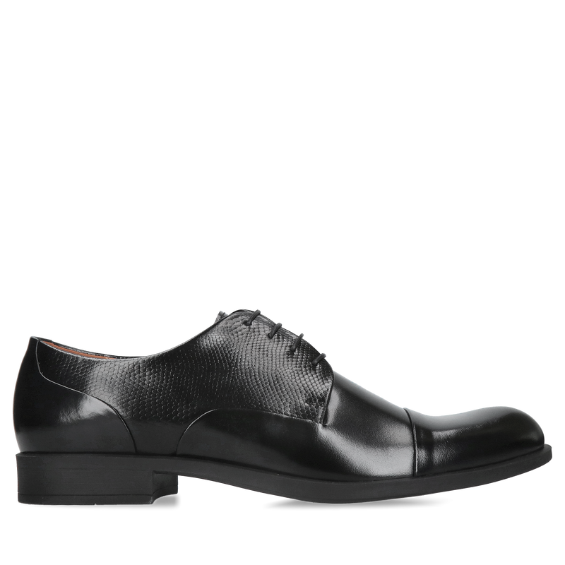 Eleganckie buty męskie garniturowe, klasyczne buty czarne z przecięciem eleganckie