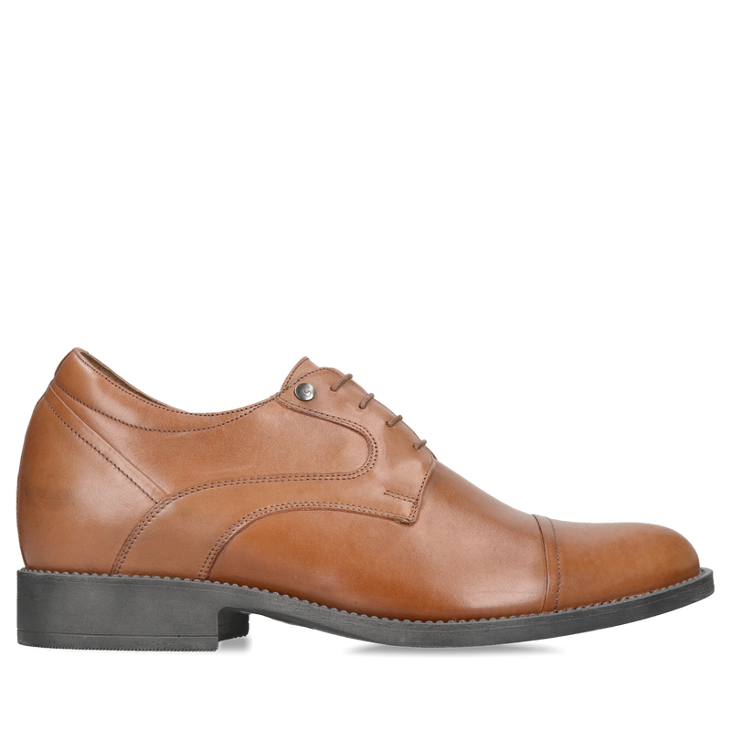 Męskie buty podwyższające 7cm, brązowe eleganckie buty podnoszące wzrost