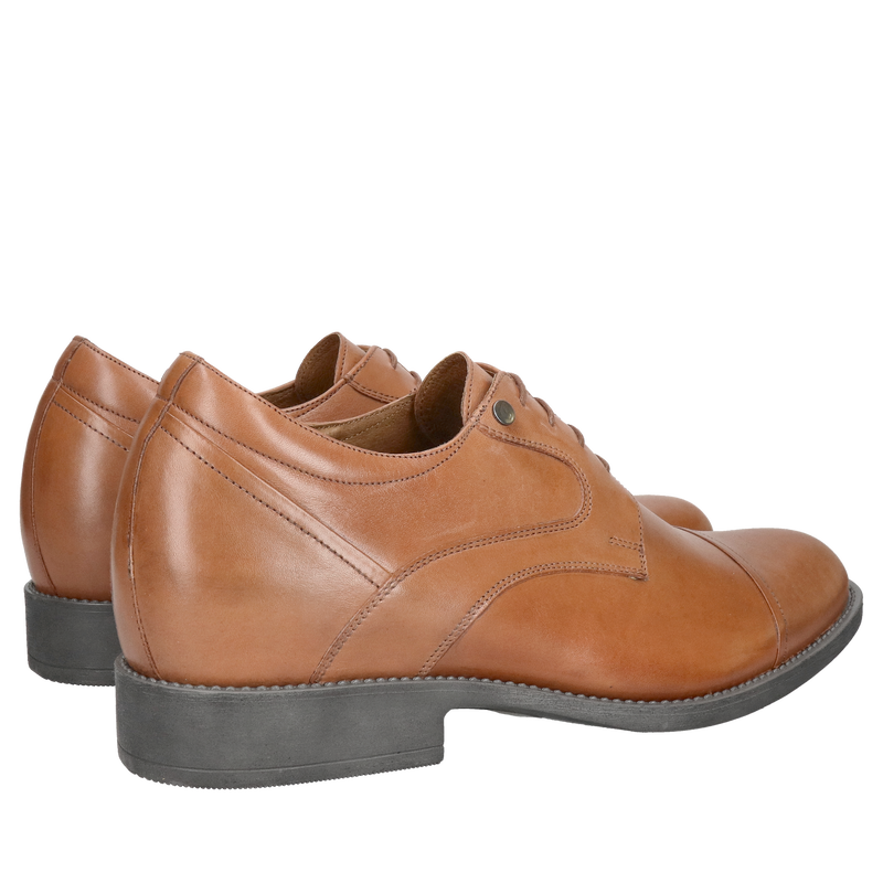 Męskie buty podwyższające 7cm, brązowe eleganckie buty podnoszące wzrost