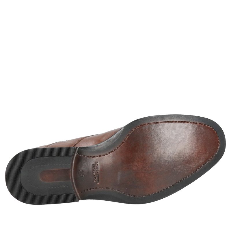 Eleganckie brązowe buty podwyższające do garnituru ze skóry licowej