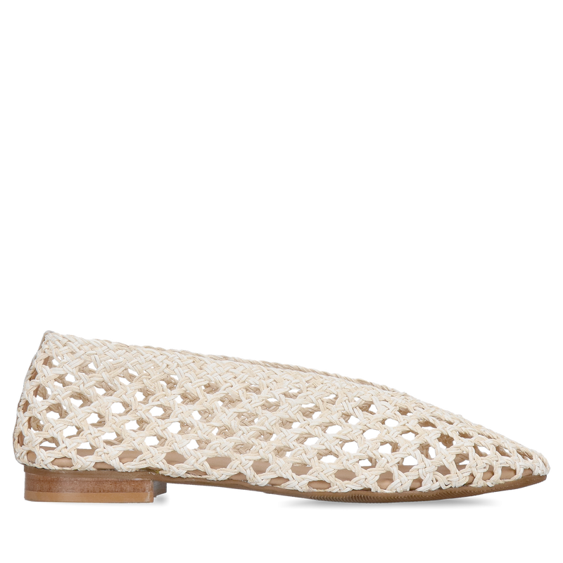 Baleriny plecione siateczkowe ze skóry, modne baleriny plecione do letniej sukienki, Konopka Shoes