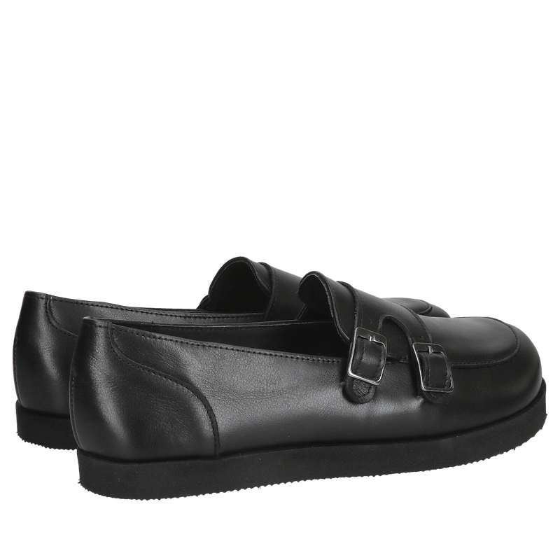 Damskie czarne barefooty ze skóry licowej, półbuty wsuwane typu barefoot