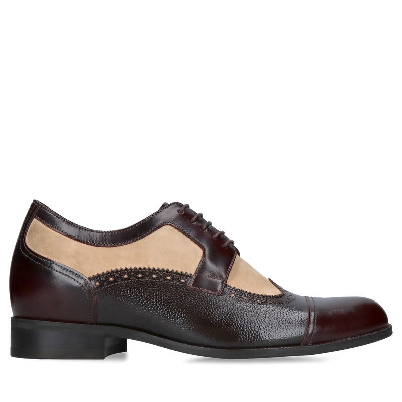 Casualowe buty podwyższające +7cm ze skóry naturalnej, wygodne buty podnoszące wzrost, Conhpol, Konopka Shoes