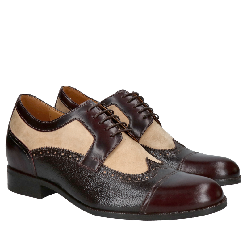 Casualowe buty podwyższające +7cm ze skóry naturalnej, wygodne buty podnoszące wzrost, Conhpol, Konopka Shoes