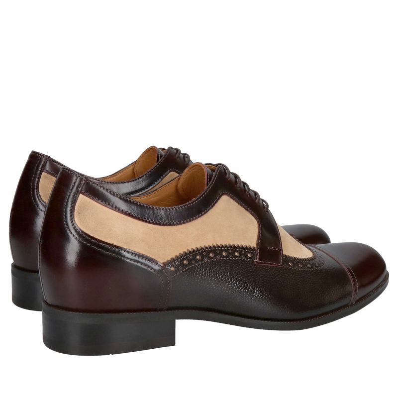 Casualowe buty podwyższające +7cm ze skóry naturalnej, wygodne buty podnoszące wzrost, Conhpol, Konopka Shoes